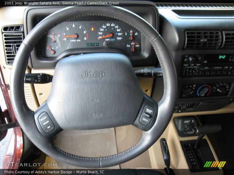 Sienna Pearl / Camel/Dark Green 2001 Jeep Wrangler Sahara 4x4