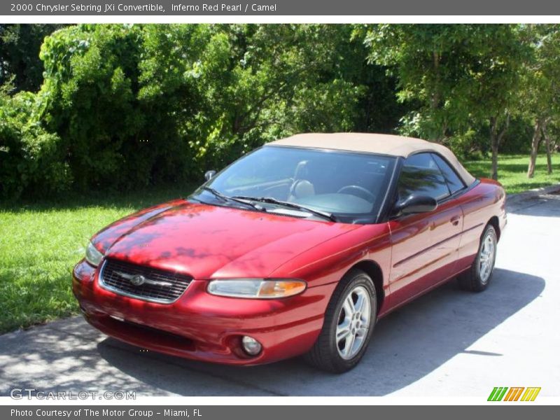 Inferno Red Pearl / Camel 2000 Chrysler Sebring JXi Convertible