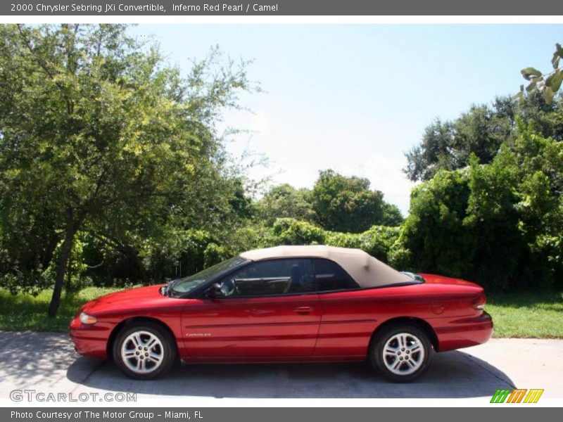 Inferno Red Pearl / Camel 2000 Chrysler Sebring JXi Convertible