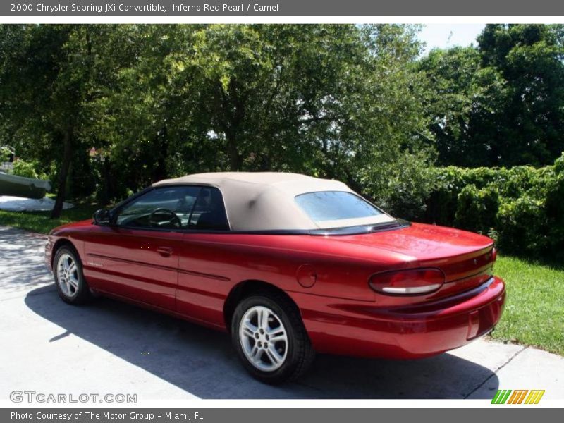 Inferno Red Pearl / Camel 2000 Chrysler Sebring JXi Convertible