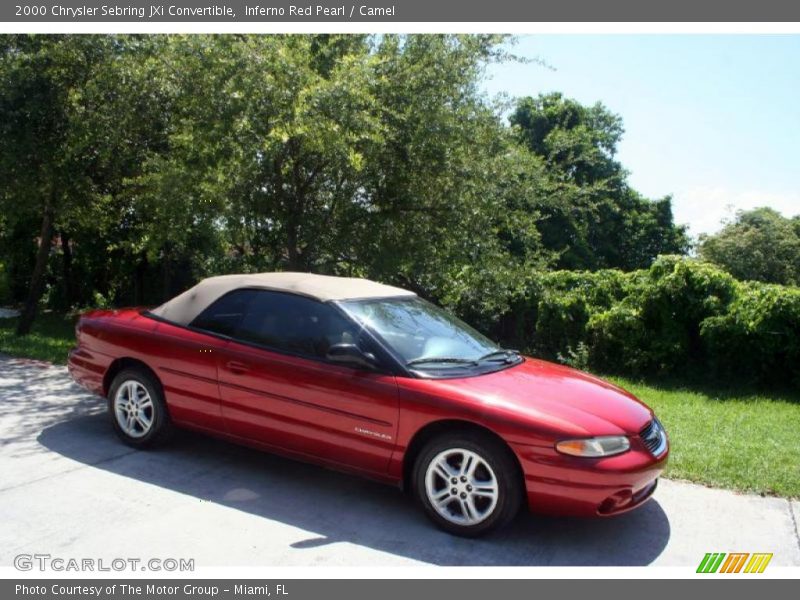 Inferno Red Pearl / Camel 2000 Chrysler Sebring JXi Convertible