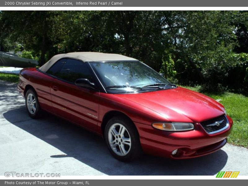 Inferno Red Pearl / Camel 2000 Chrysler Sebring JXi Convertible