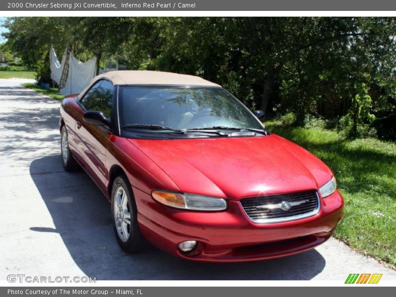 Inferno Red Pearl / Camel 2000 Chrysler Sebring JXi Convertible