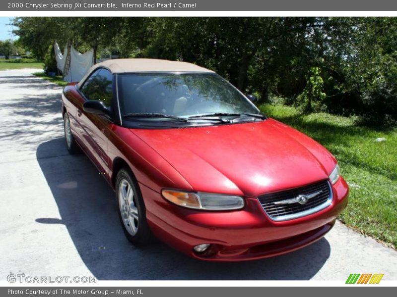Inferno Red Pearl / Camel 2000 Chrysler Sebring JXi Convertible
