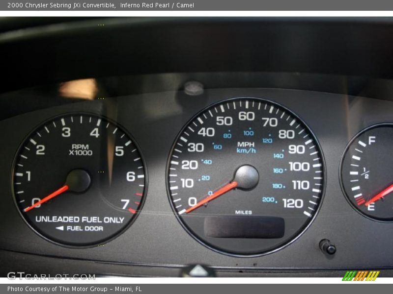Inferno Red Pearl / Camel 2000 Chrysler Sebring JXi Convertible