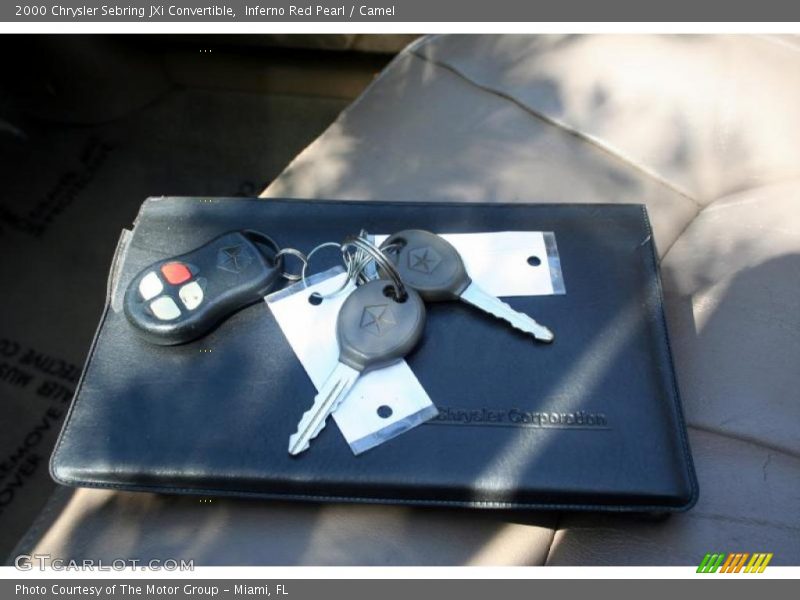 Inferno Red Pearl / Camel 2000 Chrysler Sebring JXi Convertible