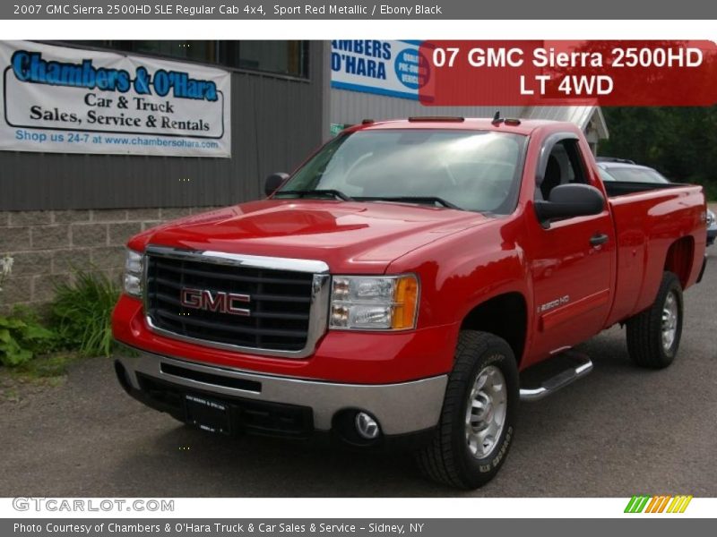 Sport Red Metallic / Ebony Black 2007 GMC Sierra 2500HD SLE Regular Cab 4x4