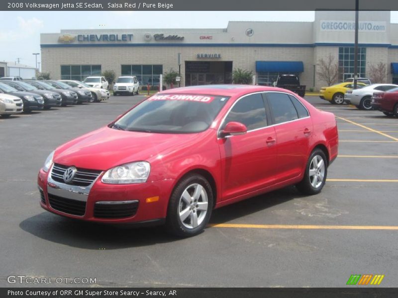 Salsa Red / Pure Beige 2008 Volkswagen Jetta SE Sedan