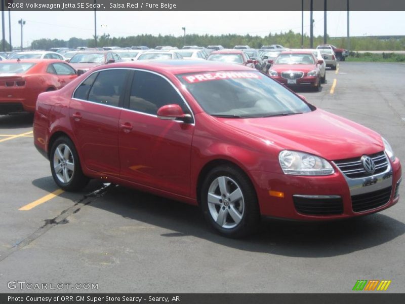 Salsa Red / Pure Beige 2008 Volkswagen Jetta SE Sedan