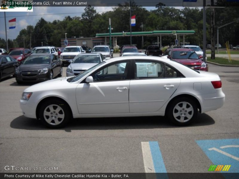 Pearl White / Camel 2010 Hyundai Sonata GLS