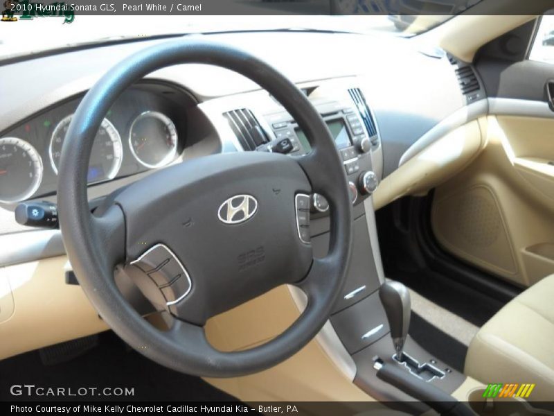 Pearl White / Camel 2010 Hyundai Sonata GLS