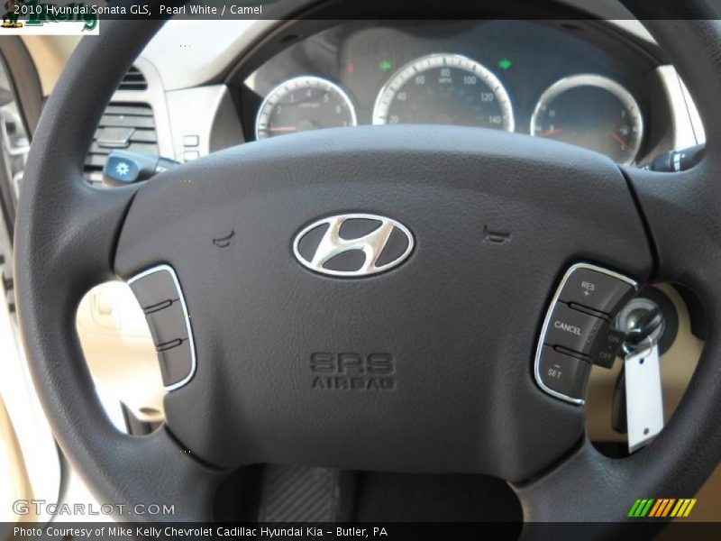 Pearl White / Camel 2010 Hyundai Sonata GLS