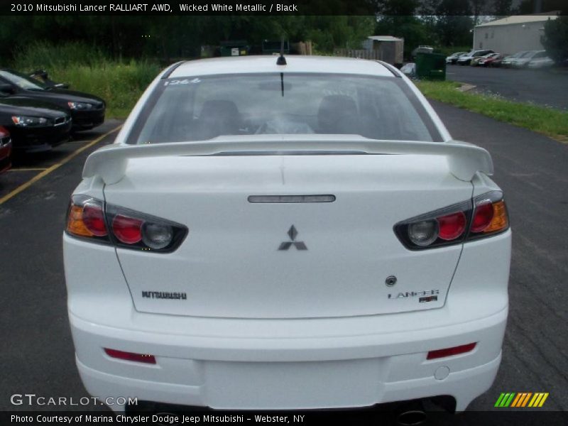 Wicked White Metallic / Black 2010 Mitsubishi Lancer RALLIART AWD