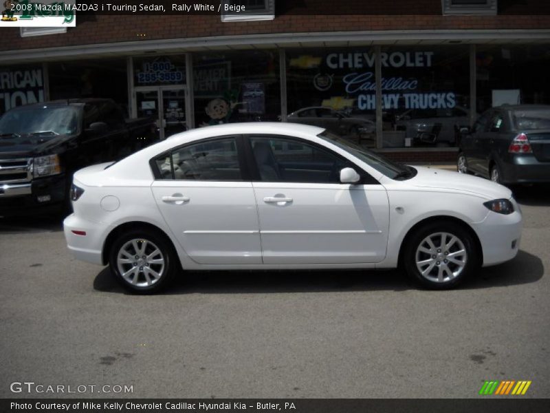 Rally White / Beige 2008 Mazda MAZDA3 i Touring Sedan