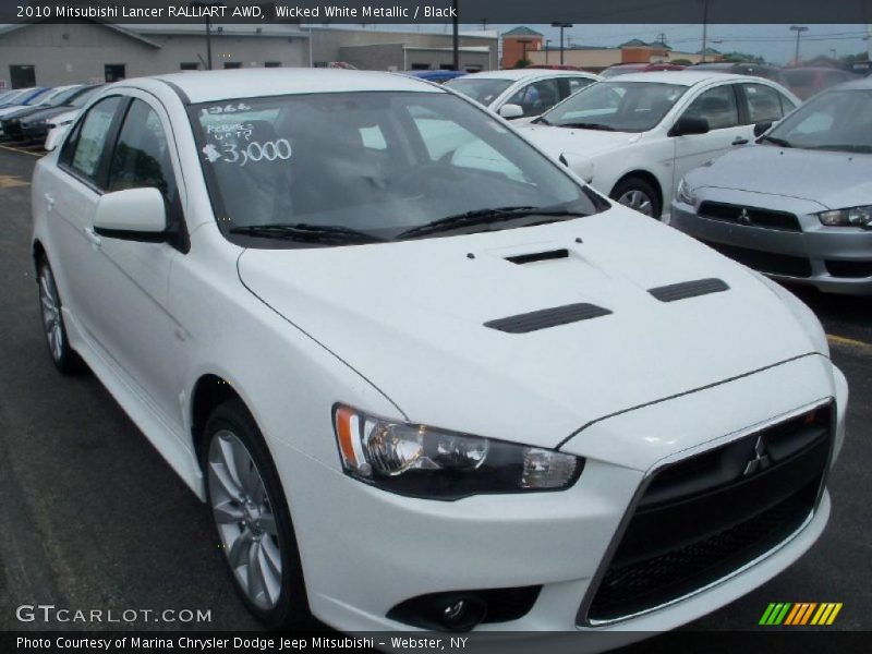 Wicked White Metallic / Black 2010 Mitsubishi Lancer RALLIART AWD