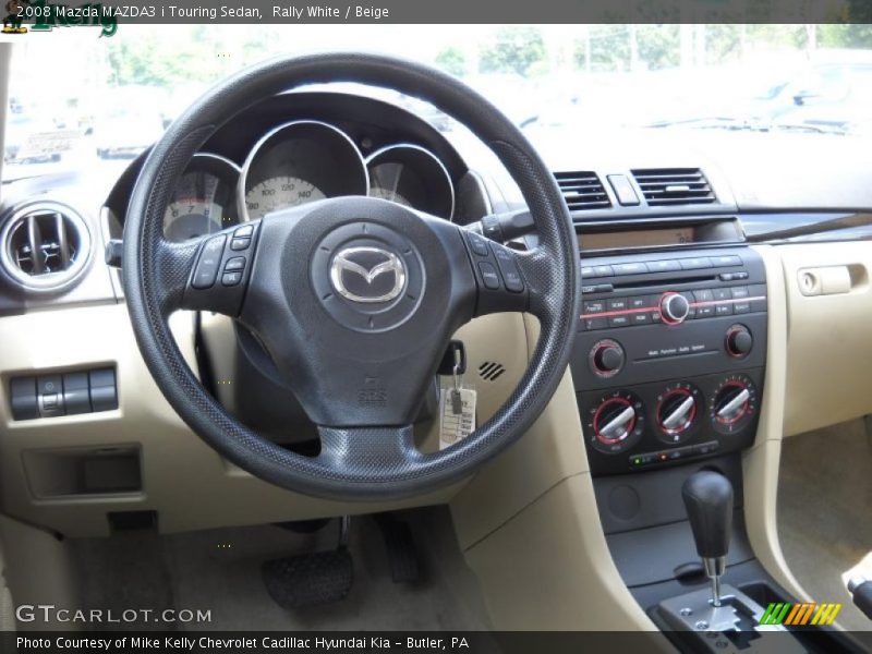 Rally White / Beige 2008 Mazda MAZDA3 i Touring Sedan