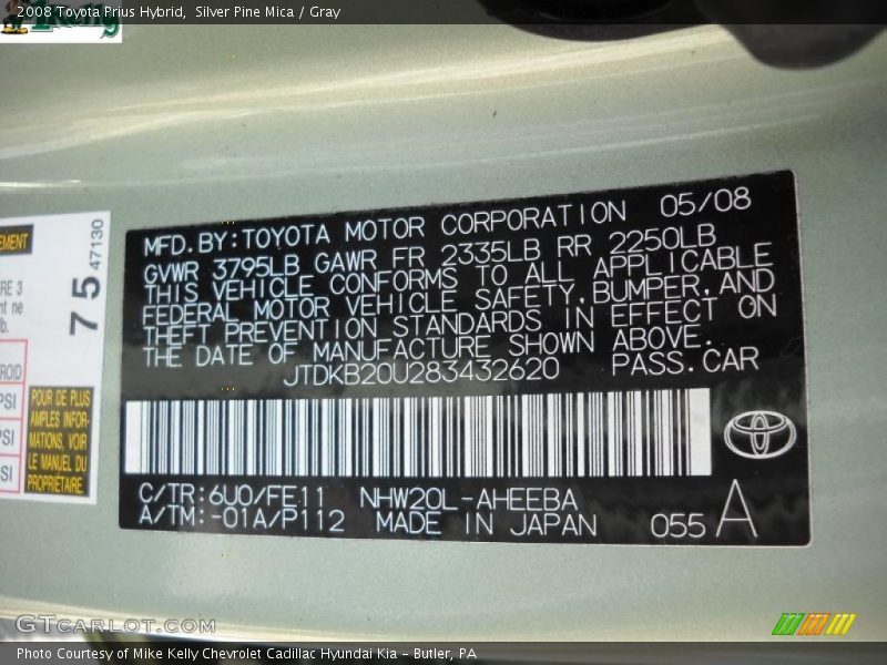 Silver Pine Mica / Gray 2008 Toyota Prius Hybrid