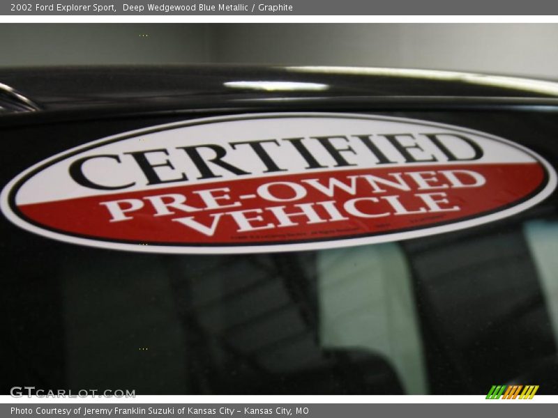 Deep Wedgewood Blue Metallic / Graphite 2002 Ford Explorer Sport