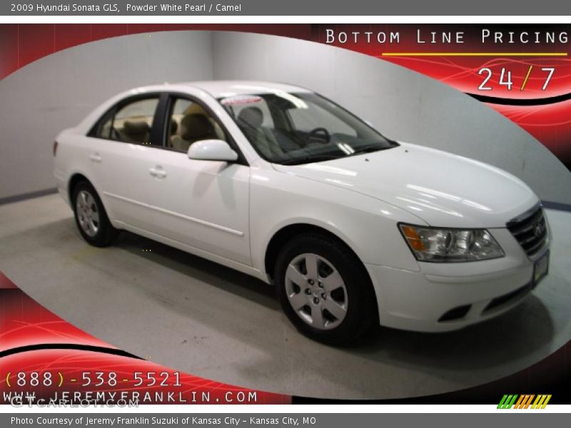 Powder White Pearl / Camel 2009 Hyundai Sonata GLS
