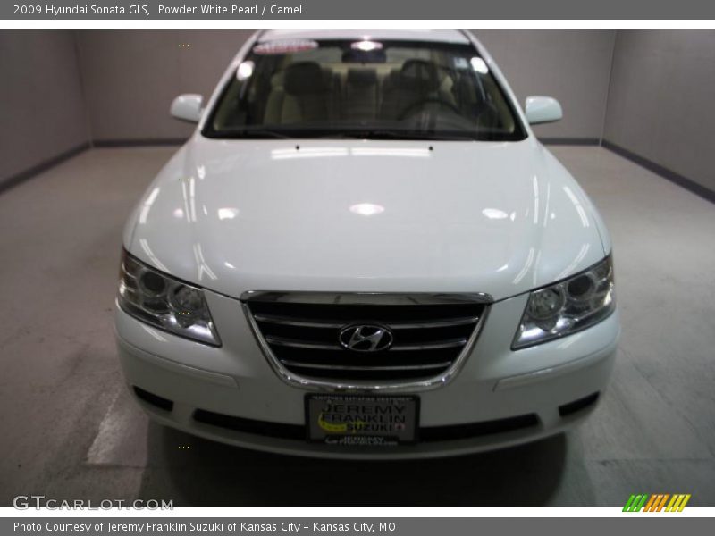 Powder White Pearl / Camel 2009 Hyundai Sonata GLS