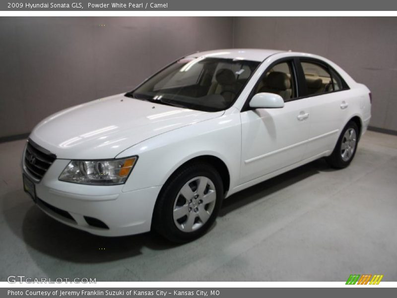 Powder White Pearl / Camel 2009 Hyundai Sonata GLS