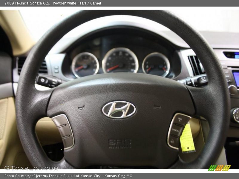 Powder White Pearl / Camel 2009 Hyundai Sonata GLS