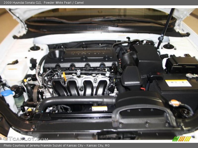 Powder White Pearl / Camel 2009 Hyundai Sonata GLS