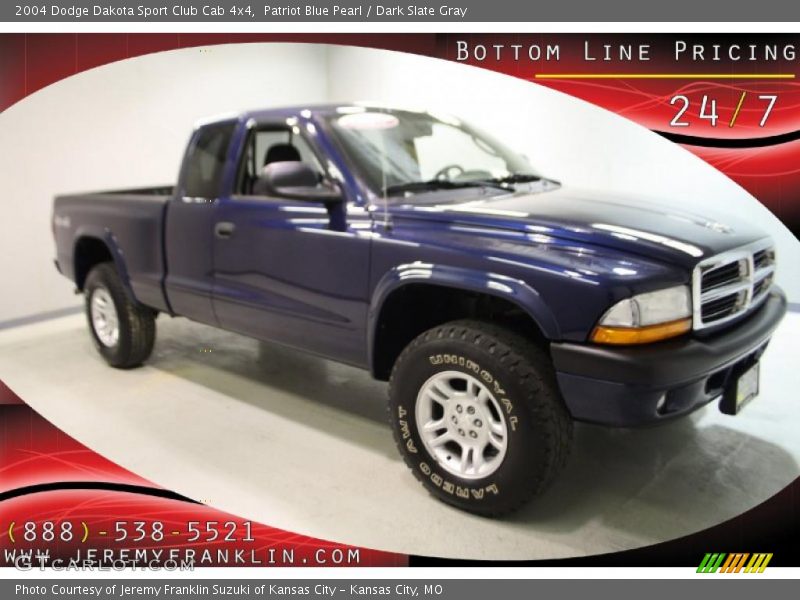 Patriot Blue Pearl / Dark Slate Gray 2004 Dodge Dakota Sport Club Cab 4x4