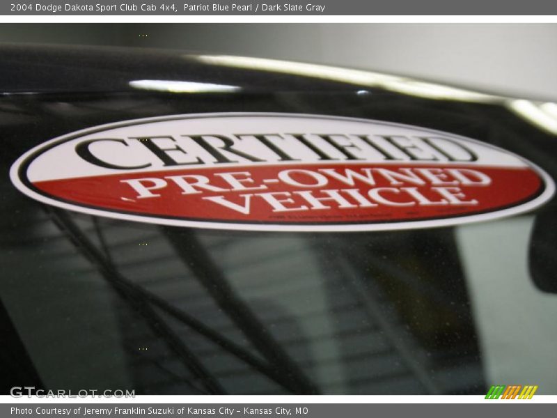 Patriot Blue Pearl / Dark Slate Gray 2004 Dodge Dakota Sport Club Cab 4x4