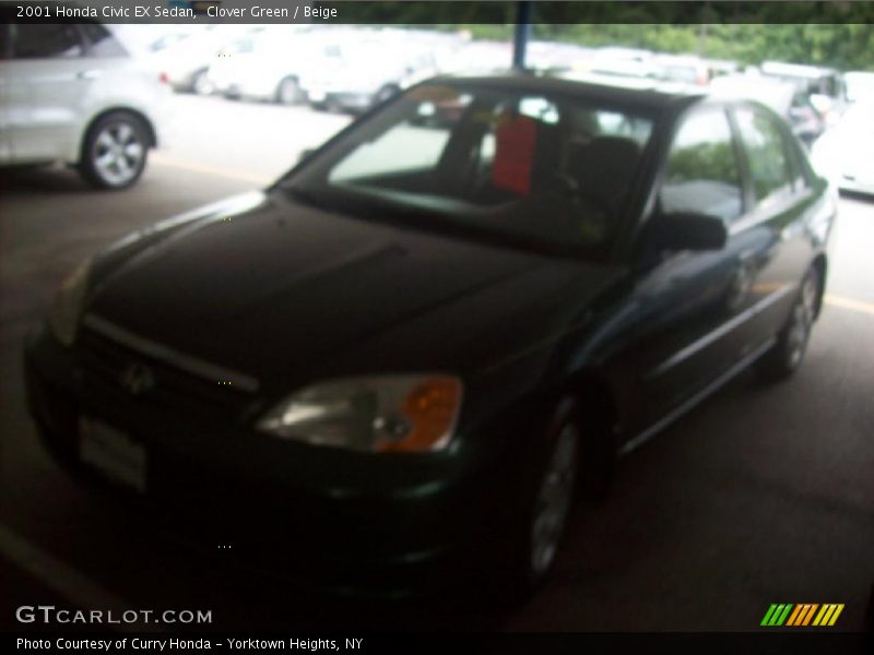 Clover Green / Beige 2001 Honda Civic EX Sedan