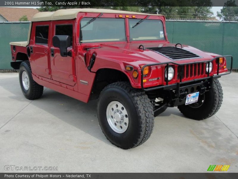 Candy Apple / Black 2001 Hummer H1 Soft Top