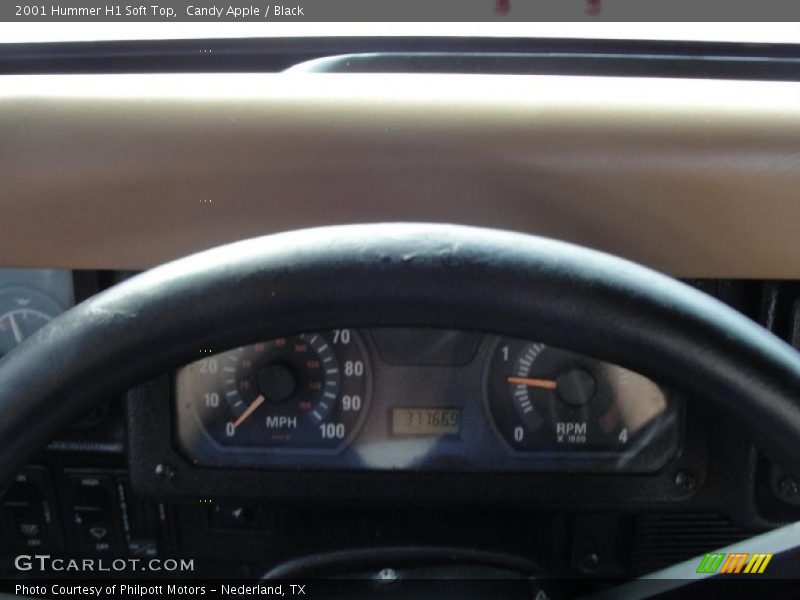 Candy Apple / Black 2001 Hummer H1 Soft Top