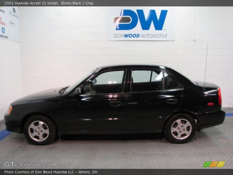 Ebony Black / Gray 2001 Hyundai Accent GL Sedan