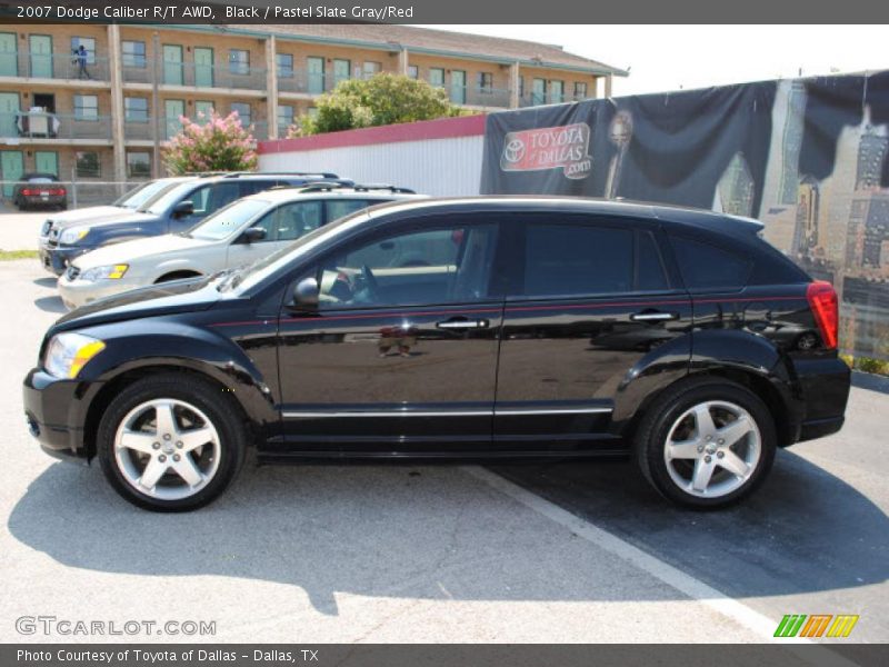 Black / Pastel Slate Gray/Red 2007 Dodge Caliber R/T AWD