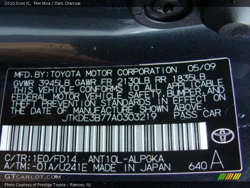 Flint Mica / Dark Charcoal 2010 Scion tC