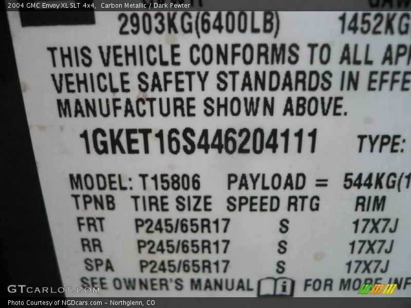 Carbon Metallic / Dark Pewter 2004 GMC Envoy XL SLT 4x4