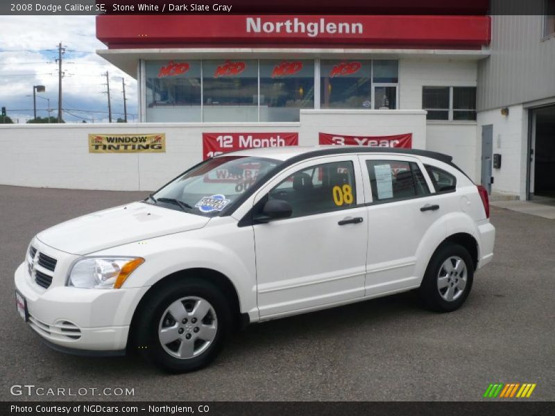 Stone White / Dark Slate Gray 2008 Dodge Caliber SE