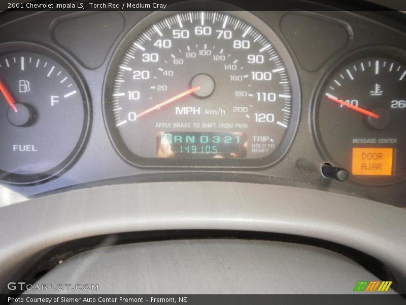 Torch Red / Medium Gray 2001 Chevrolet Impala LS