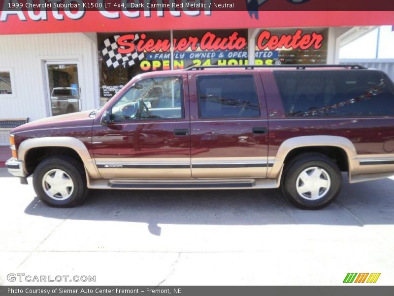 Dark Carmine Red Metallic / Neutral 1999 Chevrolet Suburban K1500 LT 4x4