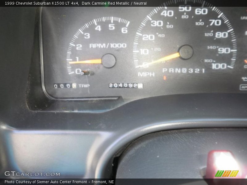 Dark Carmine Red Metallic / Neutral 1999 Chevrolet Suburban K1500 LT 4x4