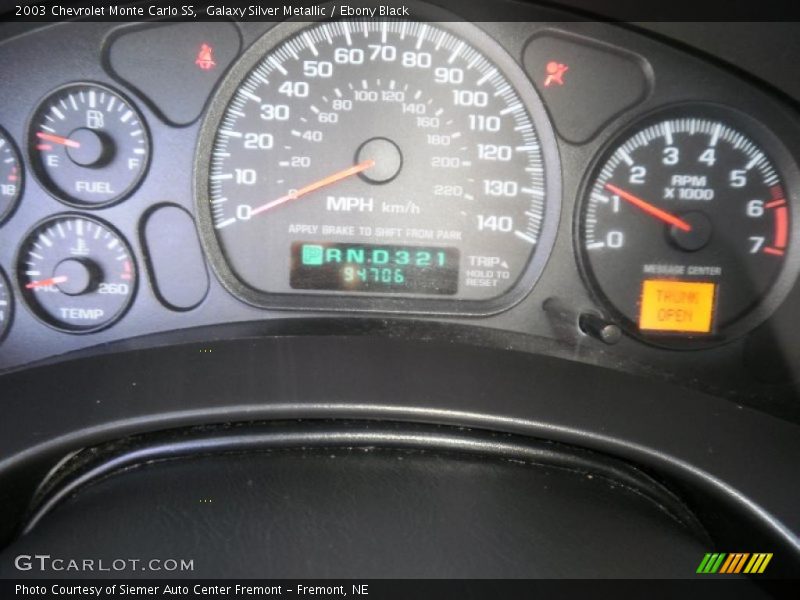 Galaxy Silver Metallic / Ebony Black 2003 Chevrolet Monte Carlo SS