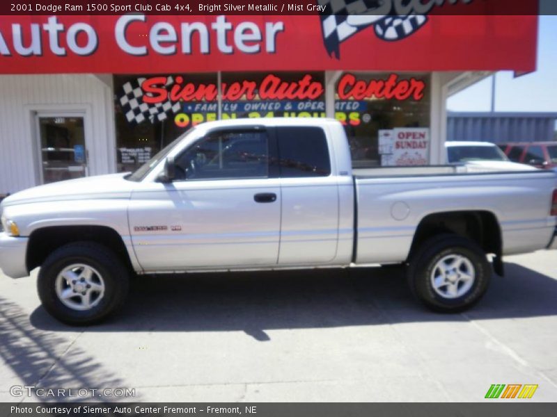 Bright Silver Metallic / Mist Gray 2001 Dodge Ram 1500 Sport Club Cab 4x4