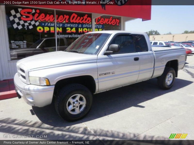 Bright Silver Metallic / Mist Gray 2001 Dodge Ram 1500 Sport Club Cab 4x4
