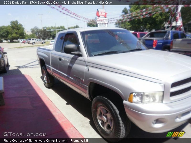 Bright Silver Metallic / Mist Gray 2001 Dodge Ram 1500 Sport Club Cab 4x4