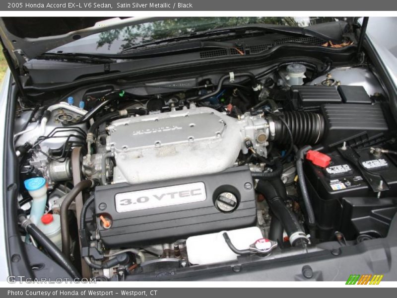 Satin Silver Metallic / Black 2005 Honda Accord EX-L V6 Sedan
