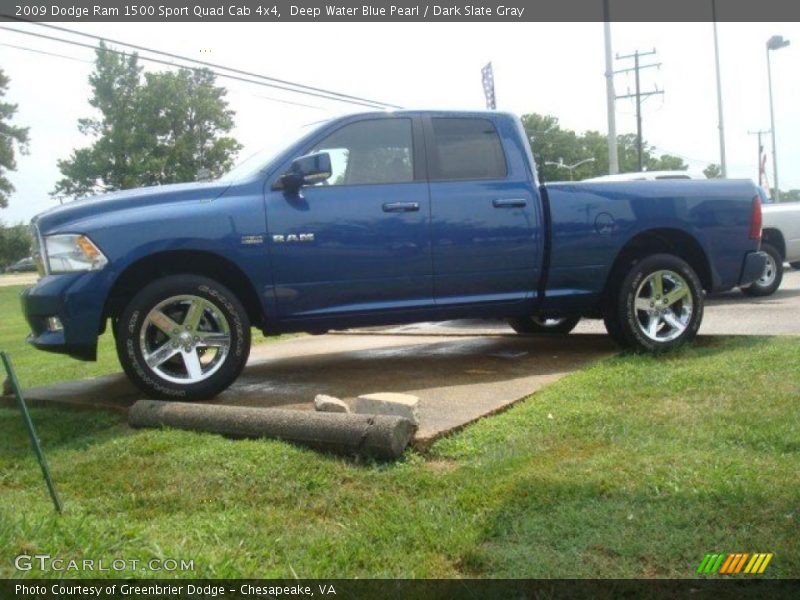 Deep Water Blue Pearl / Dark Slate Gray 2009 Dodge Ram 1500 Sport Quad Cab 4x4