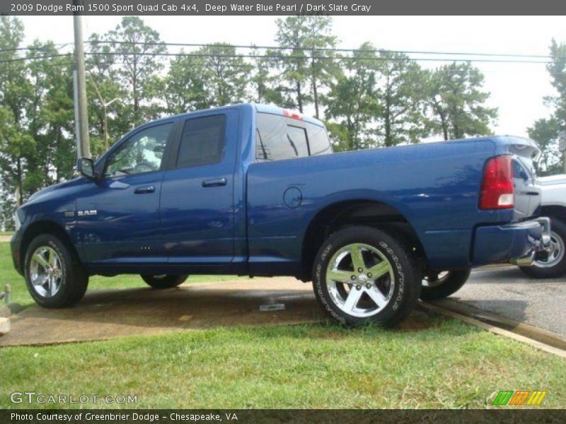 Deep Water Blue Pearl / Dark Slate Gray 2009 Dodge Ram 1500 Sport Quad Cab 4x4