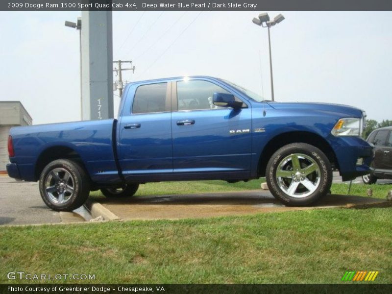 Deep Water Blue Pearl / Dark Slate Gray 2009 Dodge Ram 1500 Sport Quad Cab 4x4