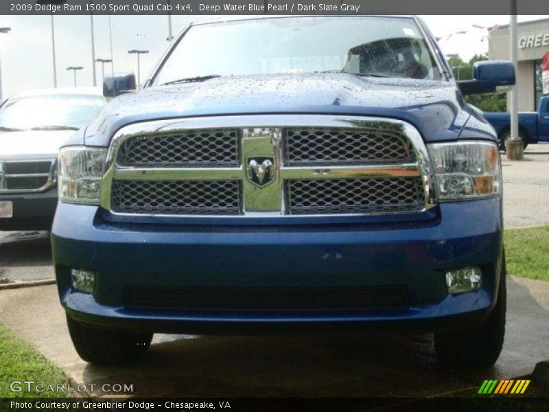 Deep Water Blue Pearl / Dark Slate Gray 2009 Dodge Ram 1500 Sport Quad Cab 4x4