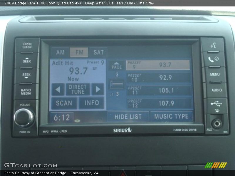 Deep Water Blue Pearl / Dark Slate Gray 2009 Dodge Ram 1500 Sport Quad Cab 4x4